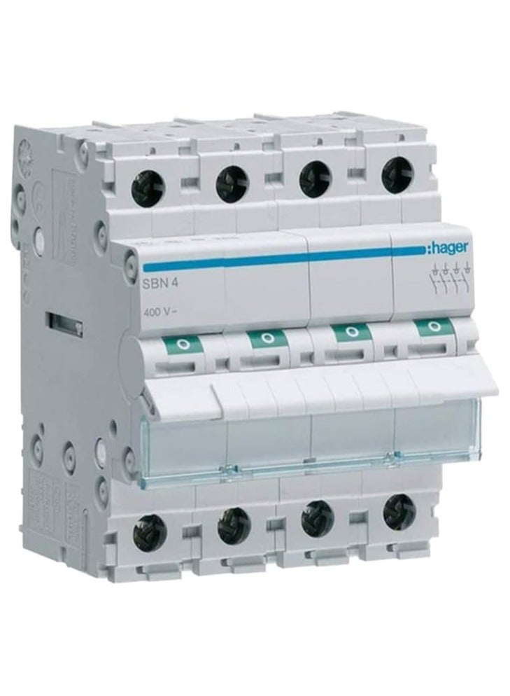 Hager Hager Four Pole 63A Isolator 4Pole Sbn464N Onekonekt 20X15X25 