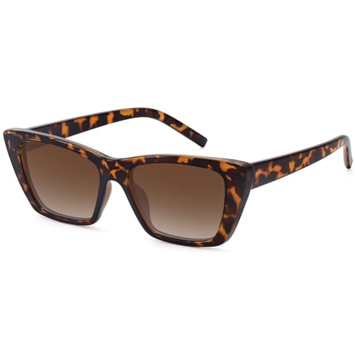 WOWSUN Narrow Small Vintage Polarized Cat Eye Sunglasses for Women - Image 1