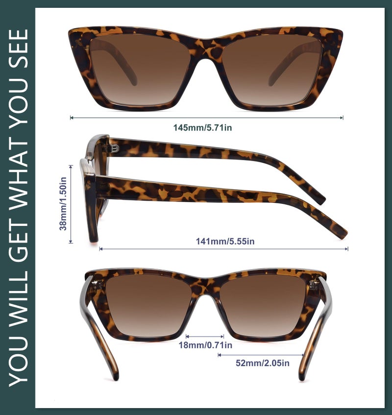 WOWSUN Narrow Small Vintage Polarized Cat Eye Sunglasses for Women - Image 5