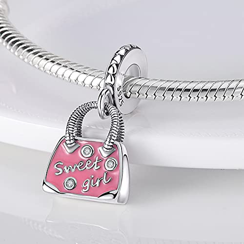 MULA 925 Sterling Silver Charms for Bracelets and Necklaces Lipstick and Bag Dangle Pendants Tower Camera Beads Jewelry Charms for Women - Image 2