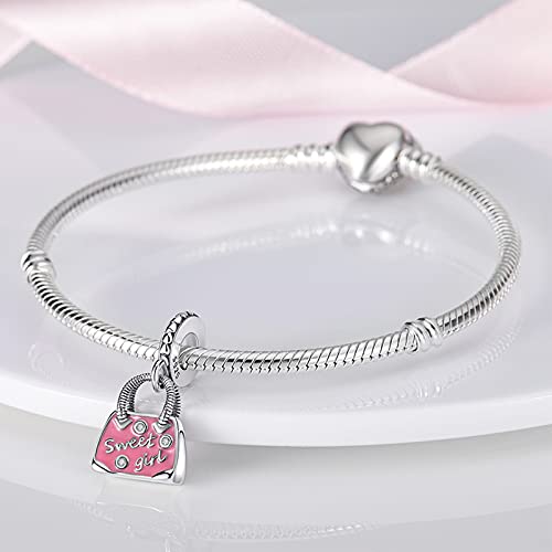 MULA 925 Sterling Silver Charms for Bracelets and Necklaces Lipstick and Bag Dangle Pendants Tower Camera Beads Jewelry Charms for Women - Image 3