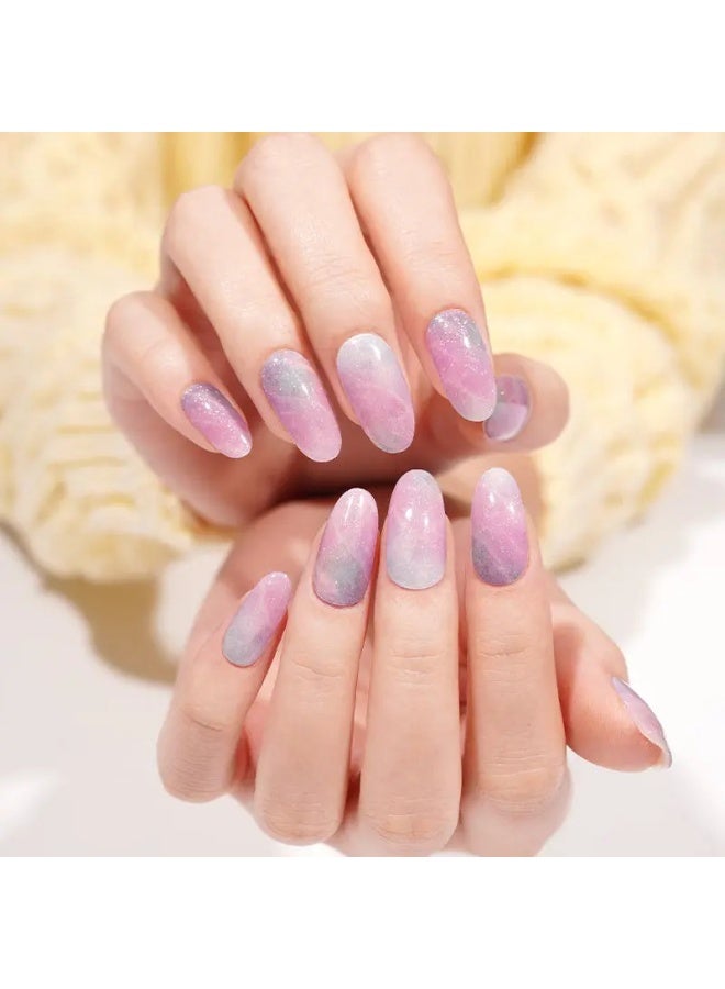 Semi-Cured Gel Nail Wraps – Salon Quality Manicure – 20 Strips + File + Wooden Stick – Easy Apply & Remove - Image 3