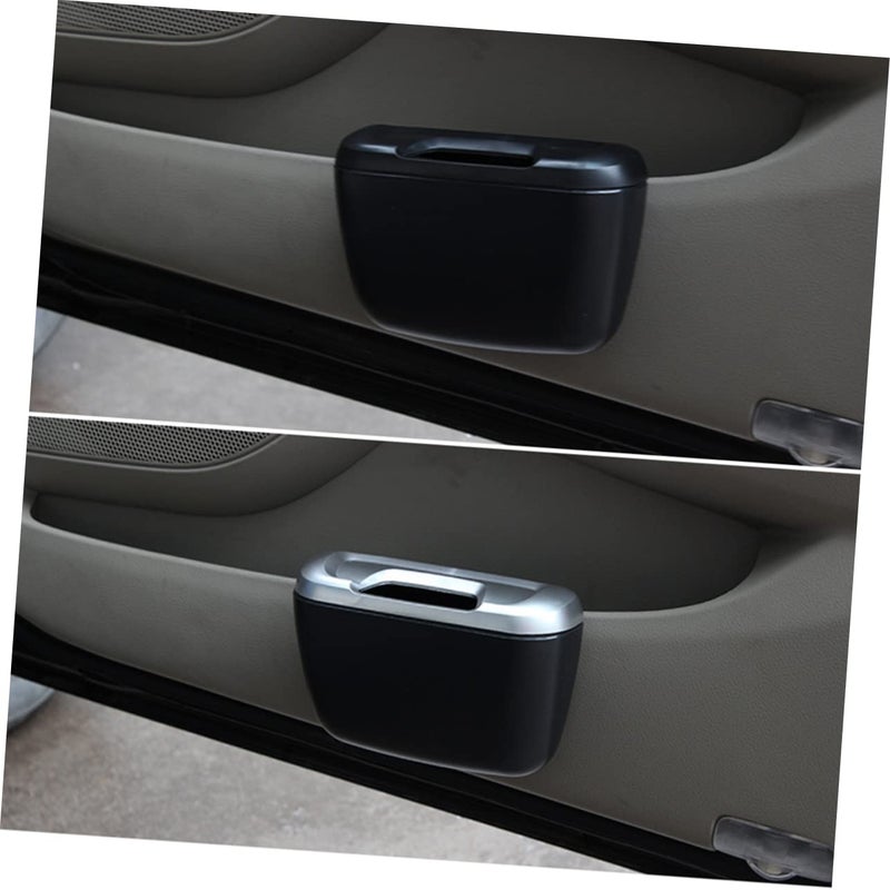 Black Portable Car Trash Can for Wrappers Tissues and Liquid Storage - Image 3