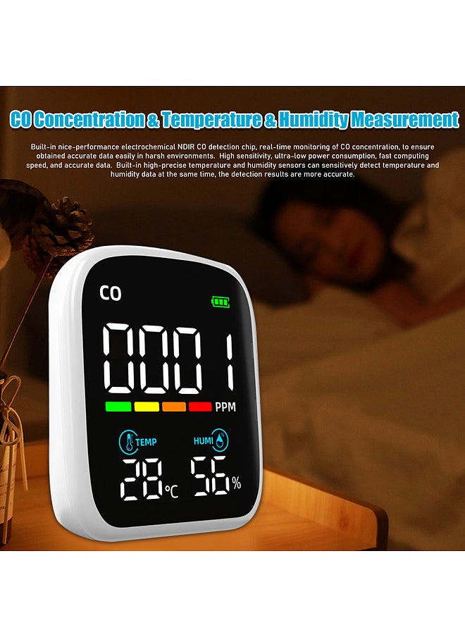 Generic Digital LED Display CO Detector Portable Carbon Monoxide Tester Multifunctional Temperature and Humidity Test Meter Electrochemical CO Sensor Household Air Quality Tester  - Image 2