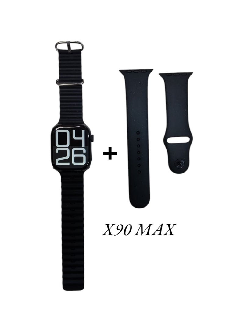 X90 Max Smart Watch with 2.19-Inch Big Display, Wireless Charging, Heart Rate Monitor, BT Call, Siri Support - Unisex  - Image 2