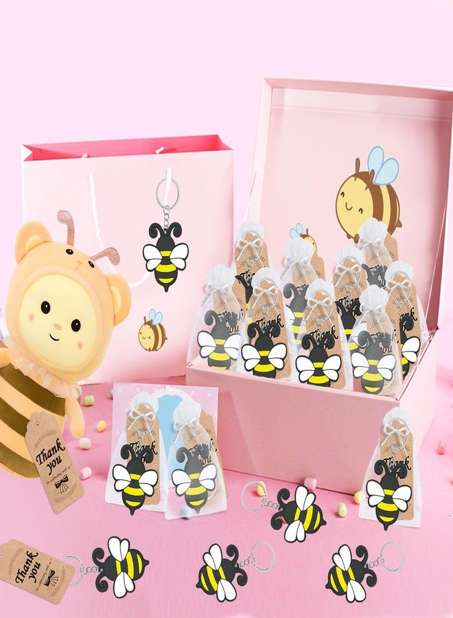 CiciBear 40 Pack Bee Keychains Party Decoration for Mommy to Bee, Baby to Bee Baby Shower, Kids Birthday, Happy Bee Day, Queen Bee Party, Yellow - Image 5