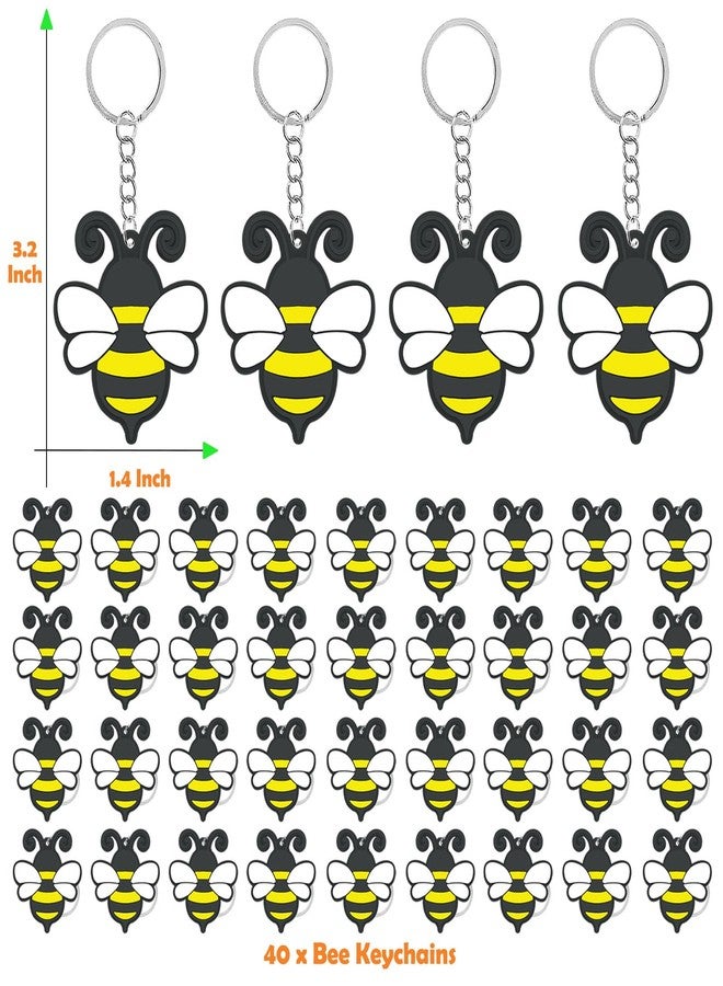 CiciBear 40 Pack Bee Keychains Party Decoration for Mommy to Bee, Baby to Bee Baby Shower, Kids Birthday, Happy Bee Day, Queen Bee Party, Yellow - Image 2