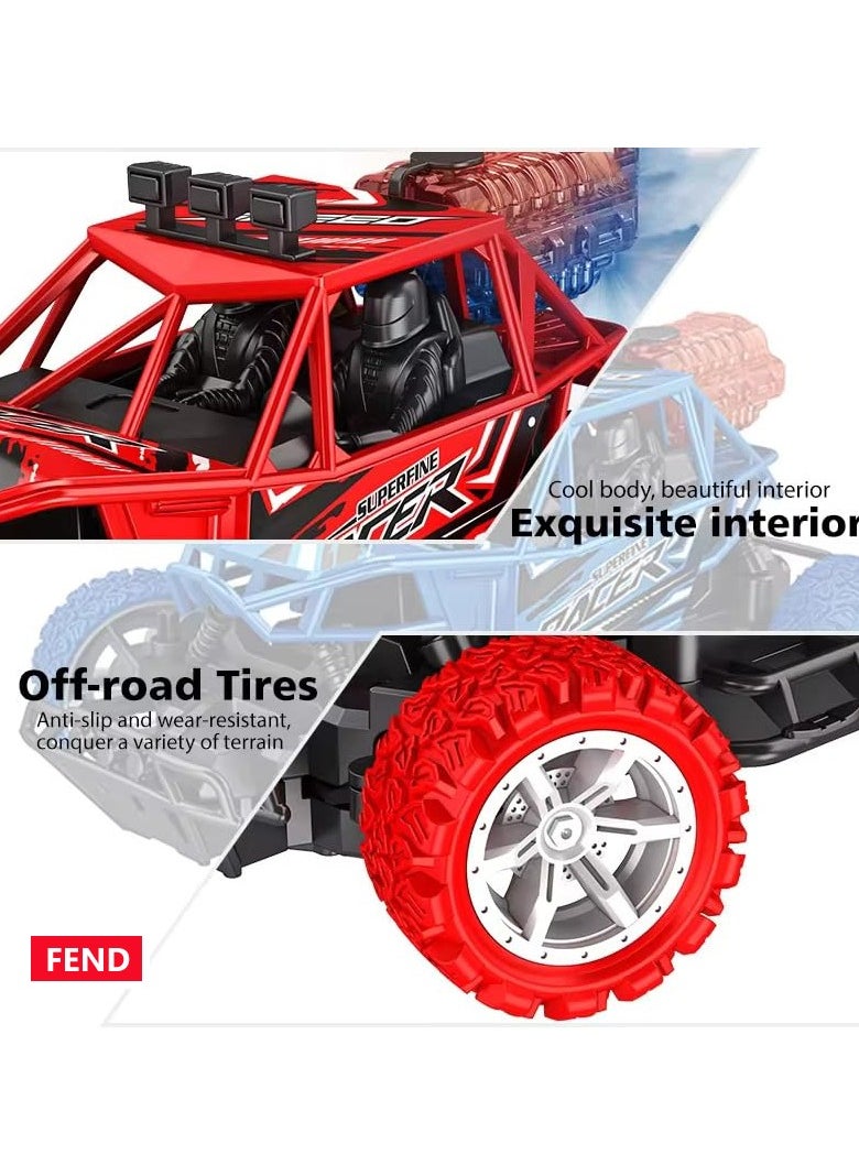 FEND Fend Rechargable Remote Control Water Spray Runner Climbing Car with Rear Fog LED Light for Kids Red  - Image 2