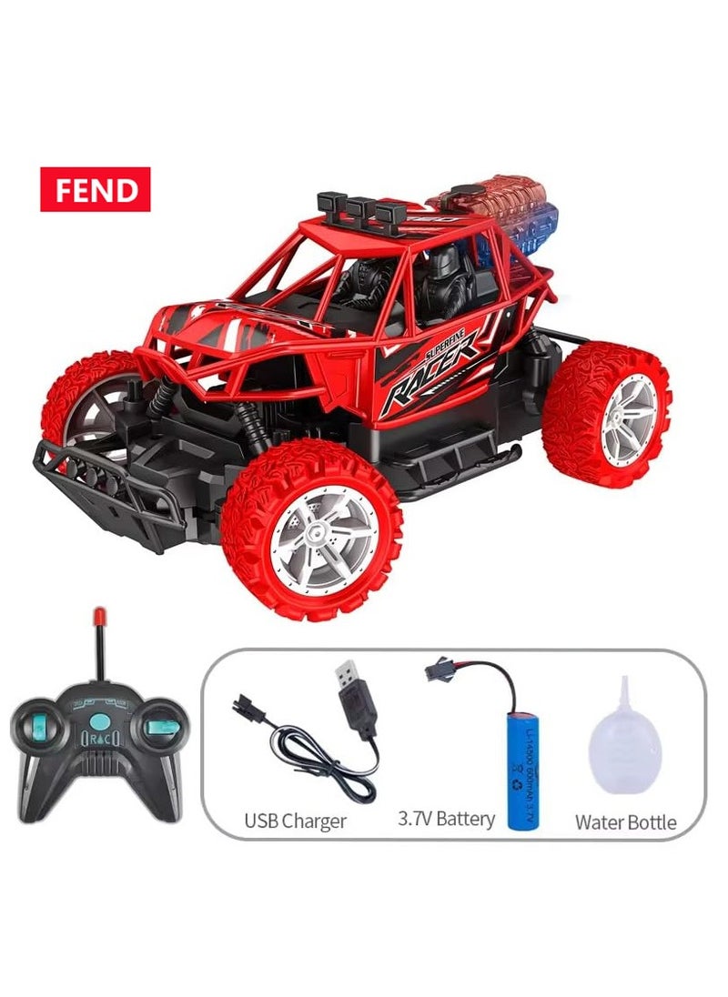 FEND Fend Rechargable Remote Control Water Spray Runner Climbing Car with Rear Fog LED Light for Kids Red  - Image 3