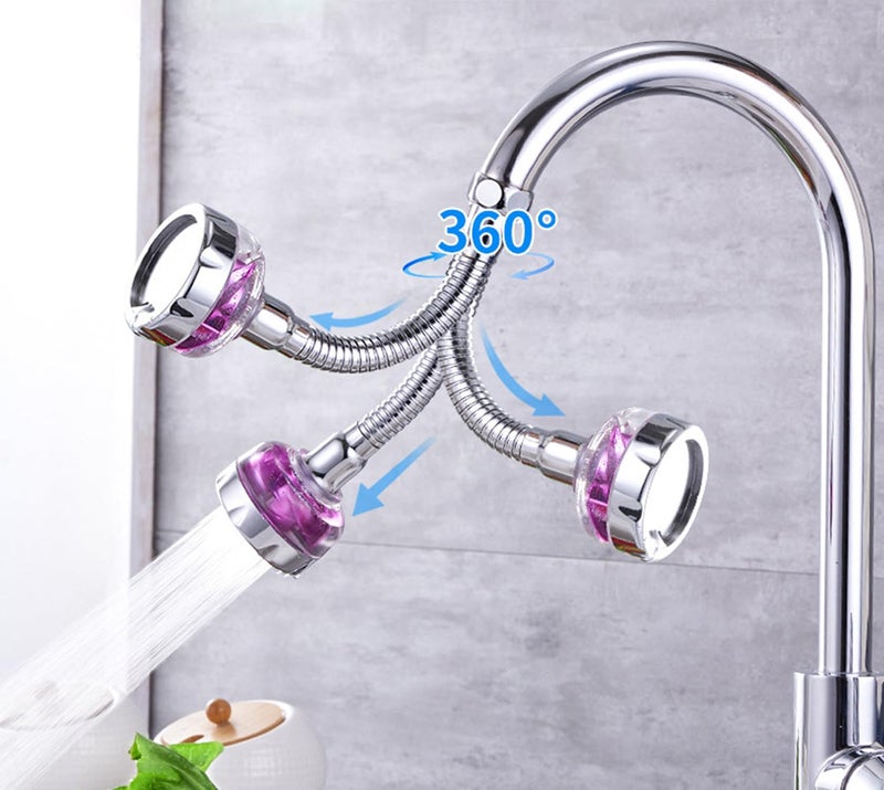 DHRUSIMI 360 Degree Water Swivel Tap Aerator Swivel,Splash-Proof Faucet Splash Head for Bathroom Kitchen Tap Nozzle Filter Water Saving Faucet Extender with Complete Accessories Random Color - Image 4