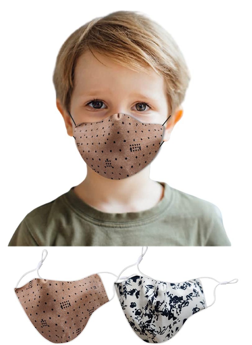 El Regalo El Regalo Pack of 2 PCs Kids Cotton Face Masks Cotton Adjustable Ear loop Face Masks for Children Cotton Washable Breathable Reusable Face Masks for KidsChildren Made In India  - Image 1