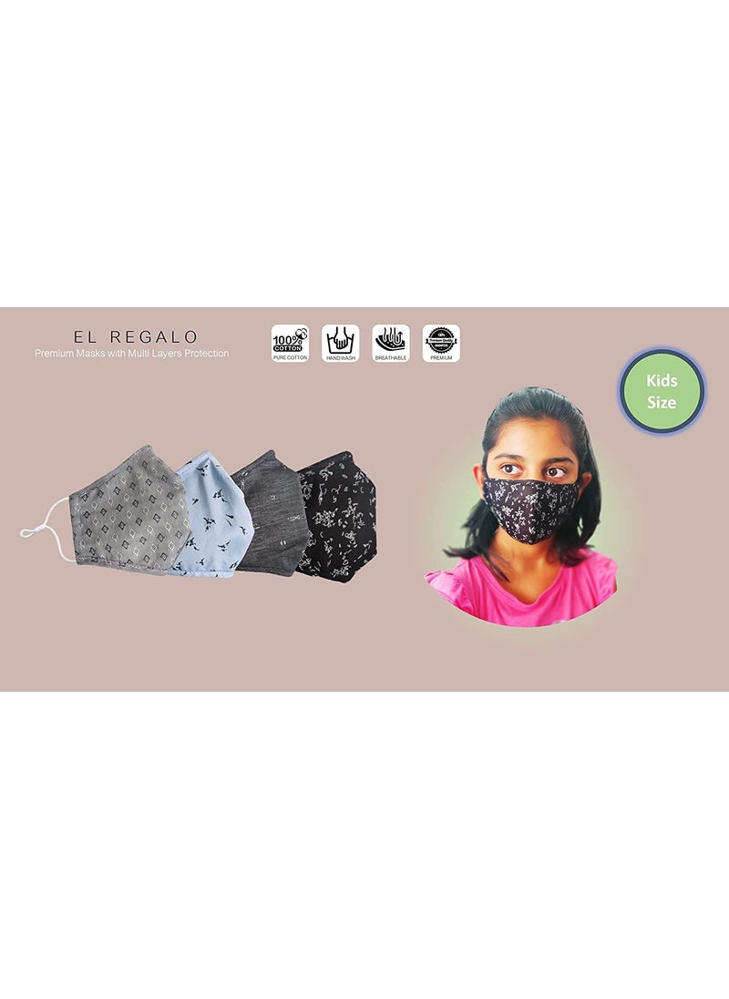 El Regalo El Regalo Pack of 2 PCs Kids Cotton Face Masks Cotton Adjustable Ear loop Face Masks for Children Cotton Washable Breathable Reusable Face Masks for KidsChildren Made In India  - Image 4