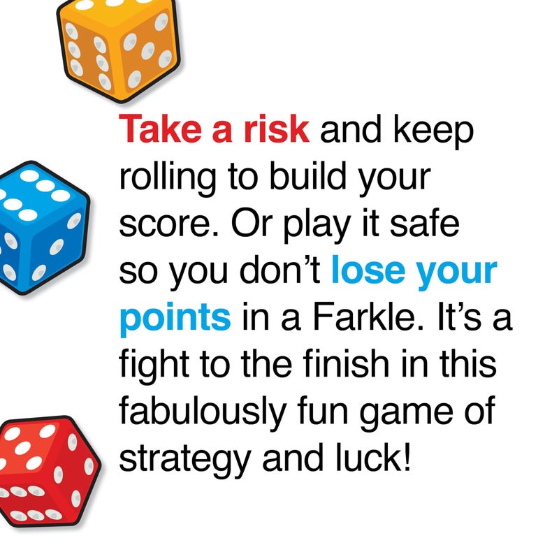 PlayMonster Farkle Classic Dice Game â€“ Rainbow Kids Games, Dice Games, Family Games, Travel Games, Adult Games, Board Games, Dice Cup, Dice Set, Farkle Score Sheets Included, Ages 8+ - Image 4