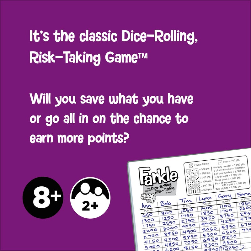 PlayMonster Farkle Classic Dice Game â€“ Rainbow Kids Games, Dice Games, Family Games, Travel Games, Adult Games, Board Games, Dice Cup, Dice Set, Farkle Score Sheets Included, Ages 8+ - Image 3