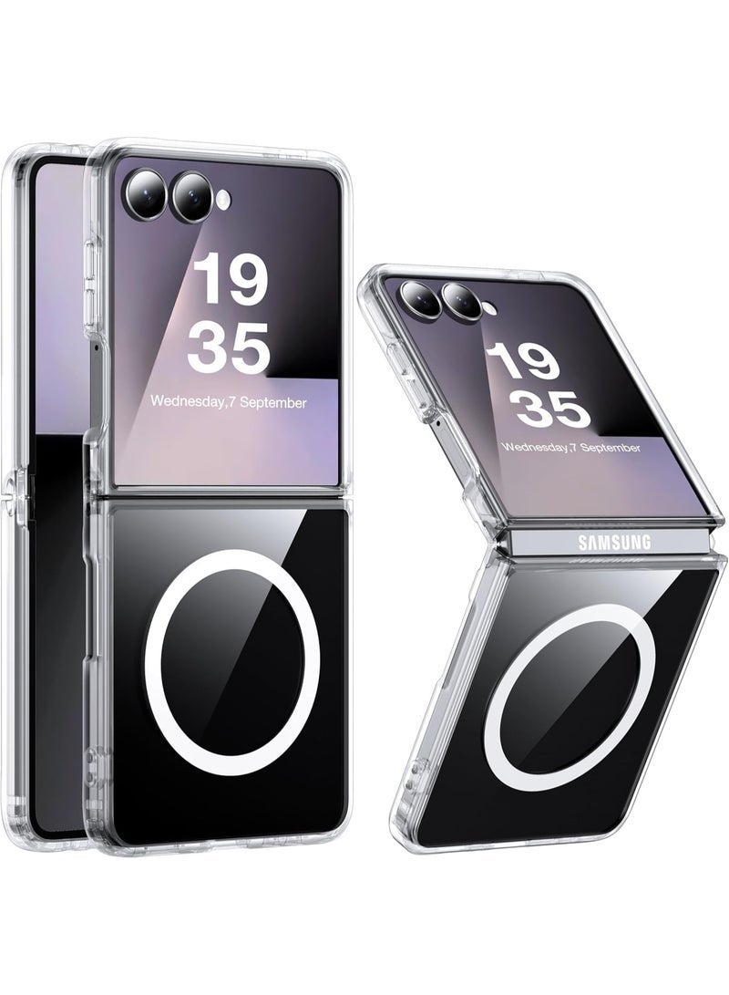 ten.tech Clear Magnetic Case for Samsung Galaxy Z Flip 7, Compatible with Wireless Charging, Yellowing Resistant, Magnetic Cover for Samung Z Flip 7 (Samsung Galaxy z flip 7) - Image 1