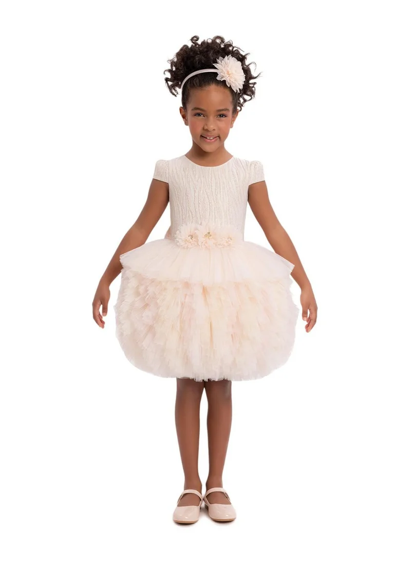 VIA BAMBINO Girls' Ruffled Tulle Dress