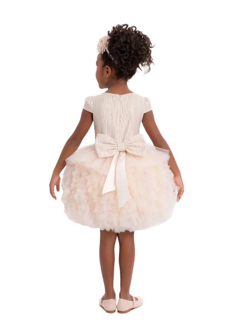 VIA BAMBINO Girls' Ruffled Tulle Dress