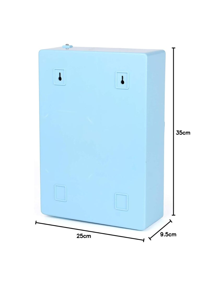 zahab zahab Bathroom Cabinet with Mirror Plastic Set of 2 Size 25 x 95 x 35 cm Blue  - Image 2