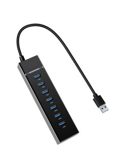 ماركة غير محددة مشترك USB 3.0 موديل 307 عالي السرعة من Skytech - - 7منافذ - سرعة 5 جيجابت في الثانية - مع مؤشرات LED وحماية- لون أسود  - Image 2