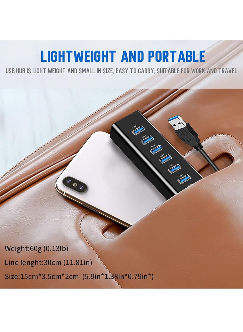 ماركة غير محددة - مشترك USB 3.0 موديل 307 عالي السرعة من Skytech - - 7منافذ - سرعة 5 جيجابت في الثانية - مع مؤشرات LED وحماية- لون أسود - Image 1