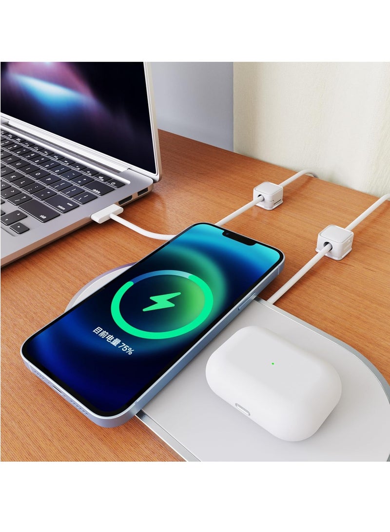 Bukela Cord Organizer Holder, 8 Pack Magnetic Desk Cable Clips Management, Hide Phone Charging Cable Keeper, Strong Adhesive Wire Charger Holder for Nightstand, Kitchen Appliances, Office Supplies - Image 2