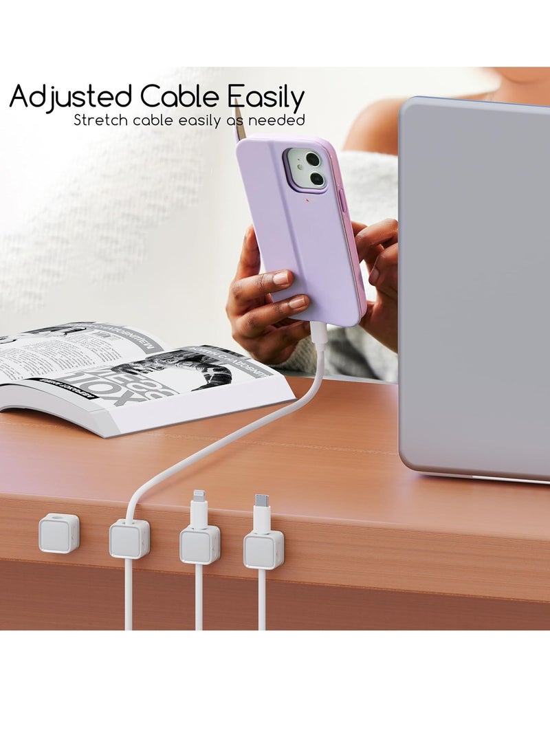 Bukela Cord Organizer Holder, 8 Pack Magnetic Desk Cable Clips Management, Hide Phone Charging Cable Keeper, Strong Adhesive Wire Charger Holder for Nightstand, Kitchen Appliances, Office Supplies - Image 3