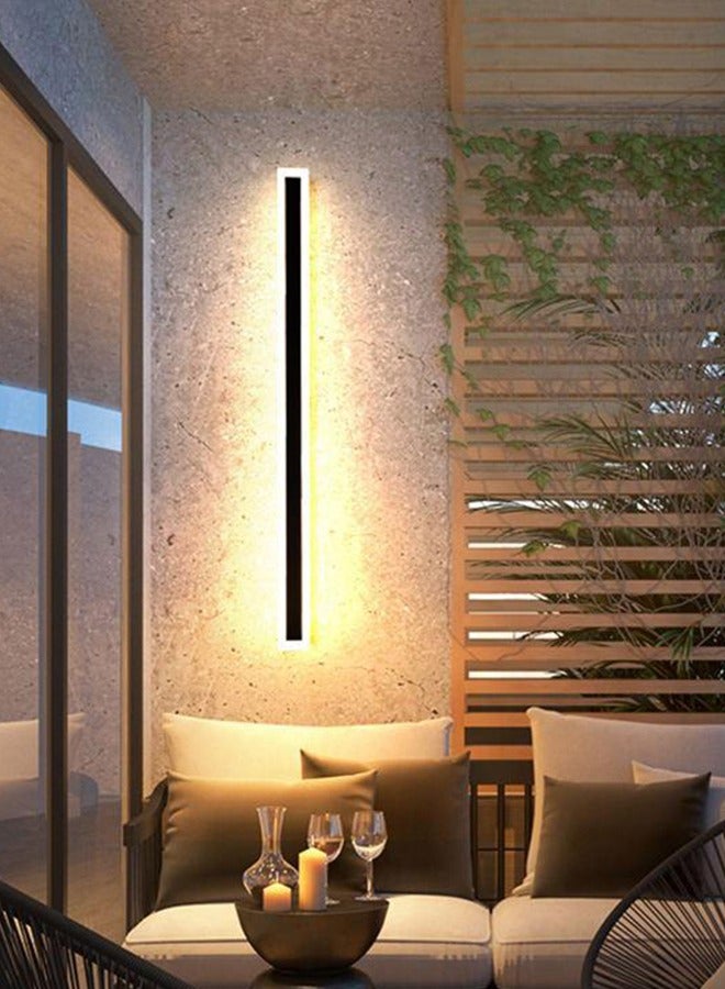 Target Linear Metal LED Outdoor Wall Lamp Black 100x8cm - Image 3