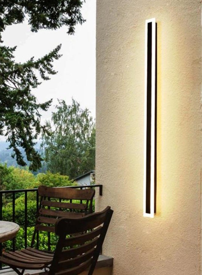 Target Linear Metal LED Outdoor Wall Lamp Black 100x8cm - Image 1