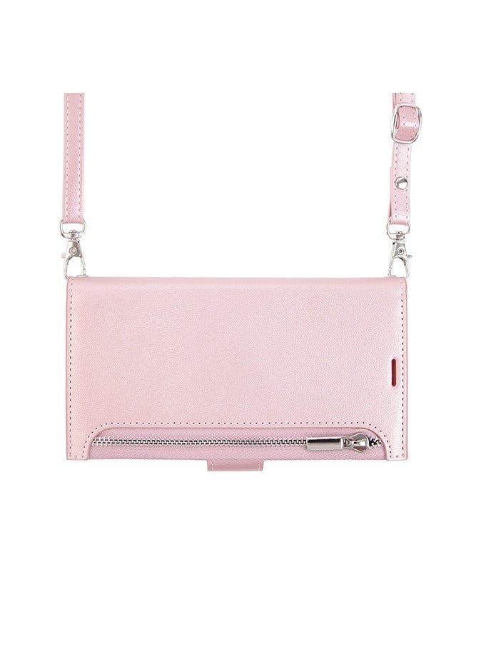 For iPhone 16 Pro Case with RFID Blocking PU Leather Flip Cover Wrist Strap Zipper Credit Card Slots  - Image 4