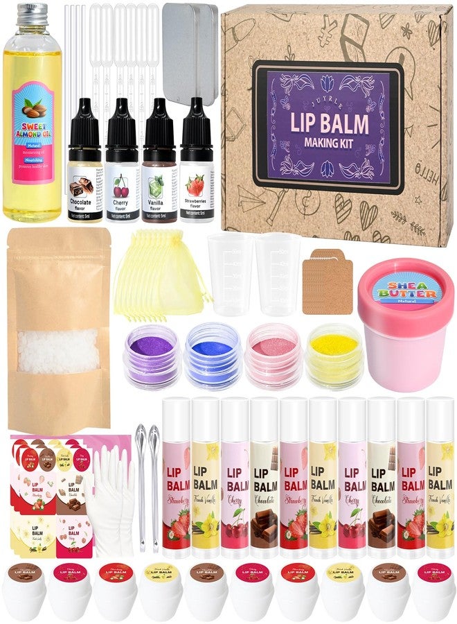 JUYRLE DIY Lip Balm Kit - Make Your Own Natural Beeswax Lip Balm with Containers, Moisturizing Base, Perfect for Kids and Adults - Image 1