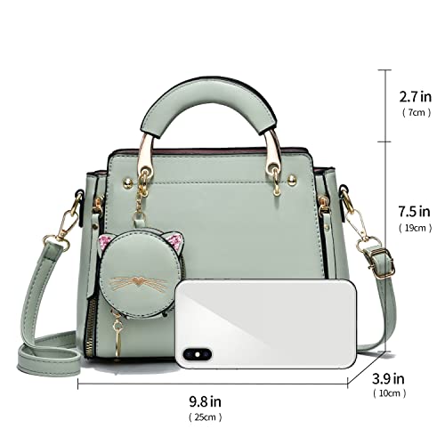 Xiaoyu Fashion Purses and Handbags for Women Ladies Crossbody Bags Top Handle Satchel Shoulder Bags Small Totes (Green) - Image 3