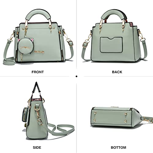 Xiaoyu Fashion Purses and Handbags for Women Ladies Crossbody Bags Top Handle Satchel Shoulder Bags Small Totes (Green) - Image 2