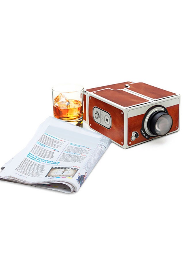 docooler Mini Cardboard Smartphone Projector Brown - Image 2