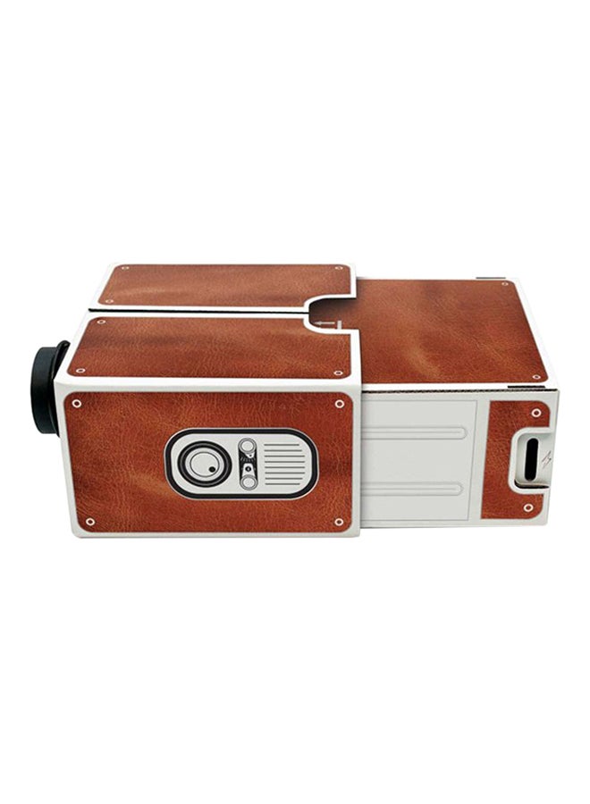 docooler Mini Cardboard Smartphone Projector Brown - Image 1