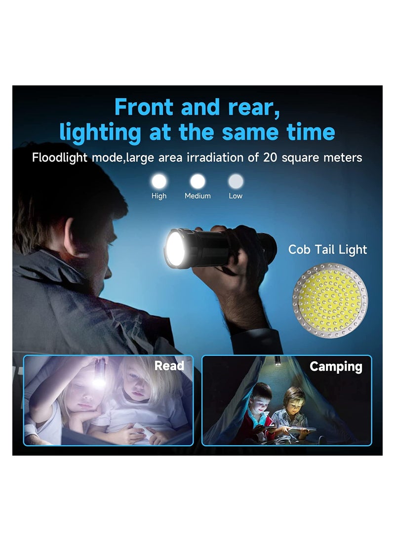 Generic - Rechargeable Flashlights High Lumens, 120000 Lumens Super Bright Led Tactical Flashlights with COB Work Light, High Powered Flashlight for Emergencies Camping Hiking - Image 1
