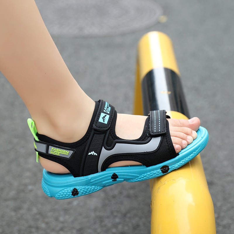 Boys Sandals Summer Children'S Soft Sole Medium And Large Boys Outdoor Sports Beach Shoes Summer Lightweight - Image 1