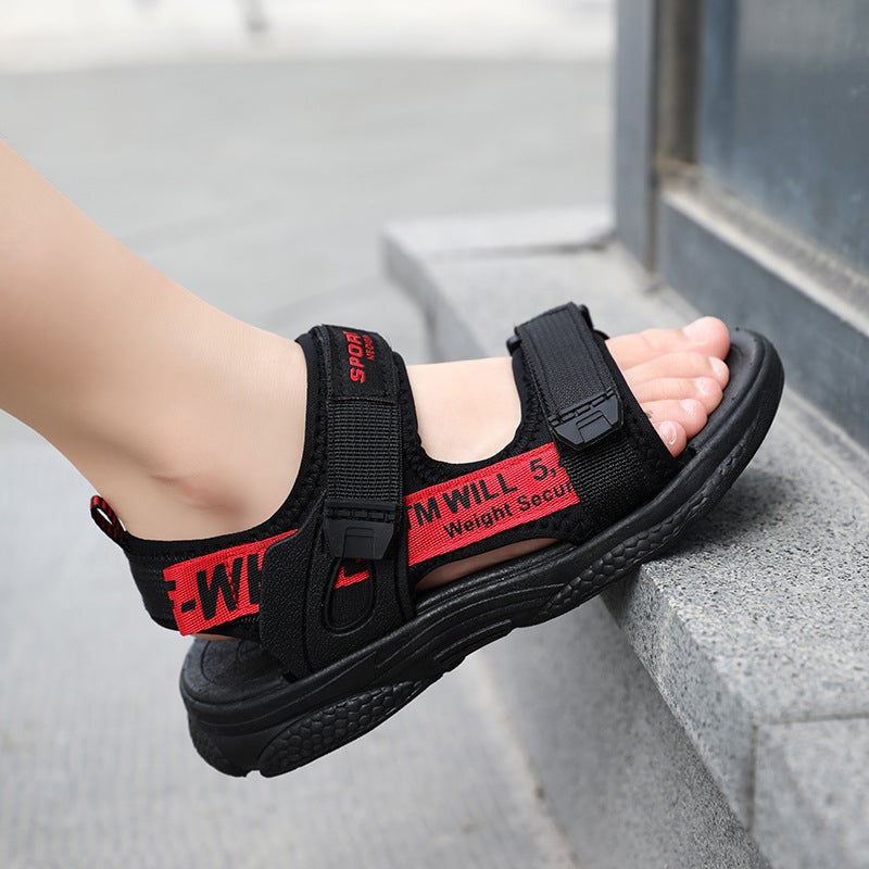 Boys Sandals Summer Children'S Soft Sole Medium And Large Boys Outdoor Sports Beach Shoes Summer Lightweight - Image 4