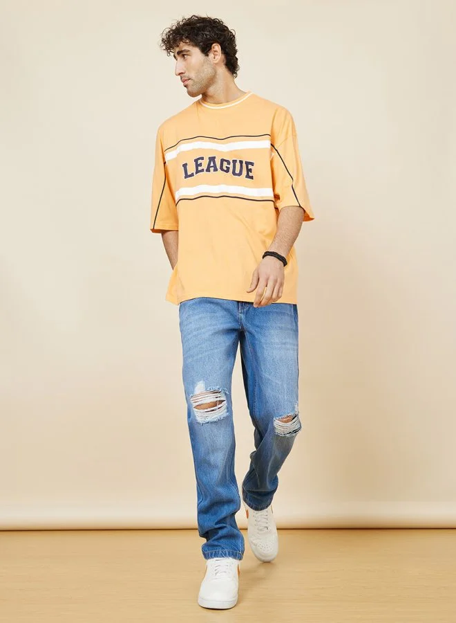 Styli Regular Fit Rigid Mid Wash Cotton Jeans