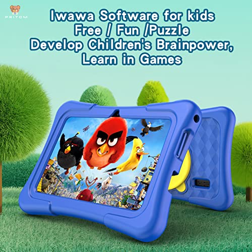 PRITOM 7 inch Tablet for Kids with Solid Case, Kids Tablets 32GB with Parental Control, Pre-Installed Free APPs Games, Educational Toddler Tablet WiFi, Bluetooth, Camera, YouTube Kids - Image 3