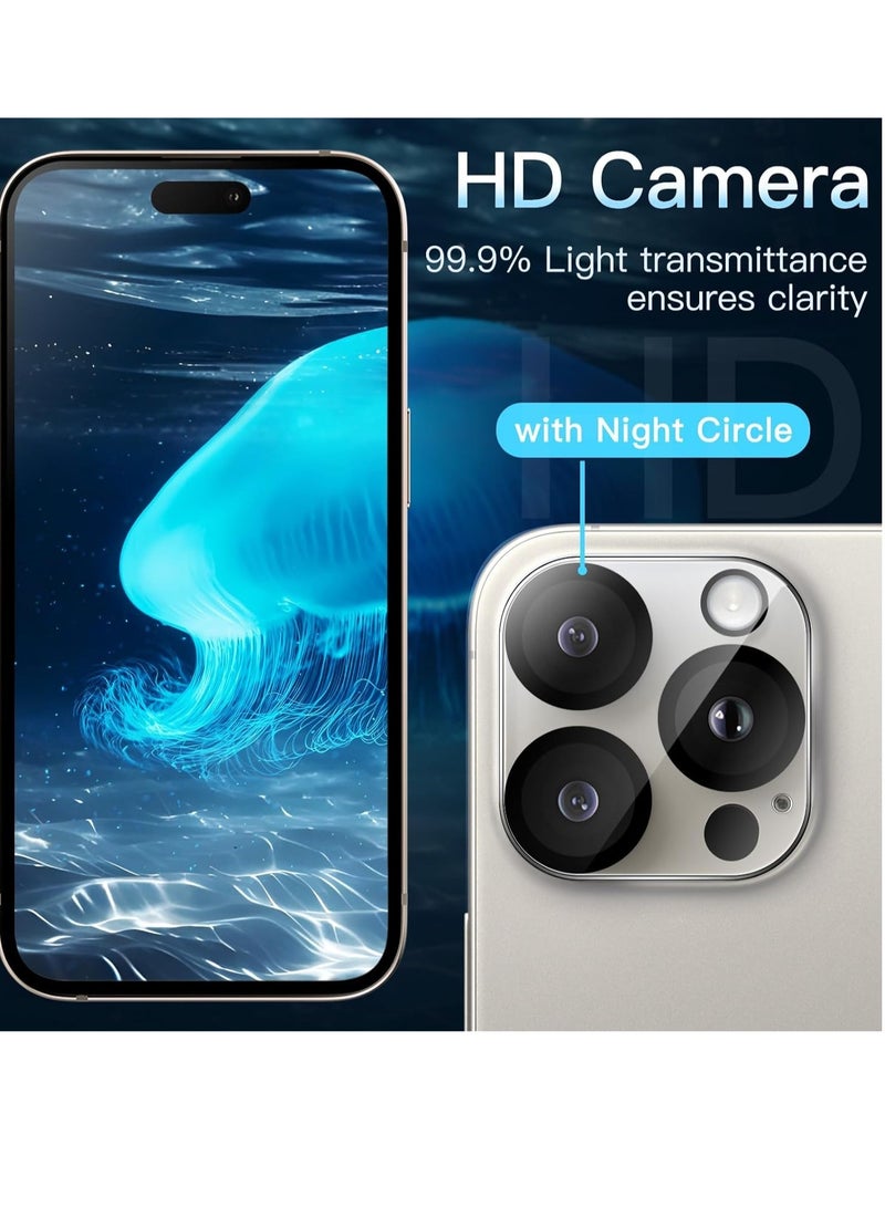 ELTRAZONE Camera Lens Protector for iPhone 15 Pro 6.1-Inch and iPhone 15 Pro Max 6.7-Inch, 9H Tempered Glass, Anti-Scratch, Case Friendly, Does Not Affect Night Shots, HD Clear, 3-Pack - Image 3