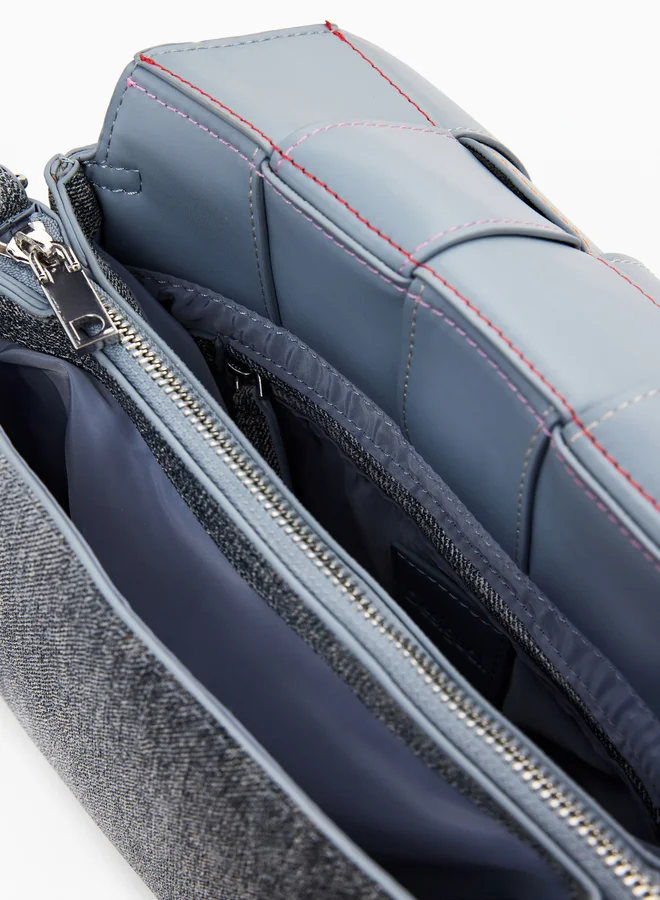 DESIGUAL BRAIDED DENIM EFFECT BAG