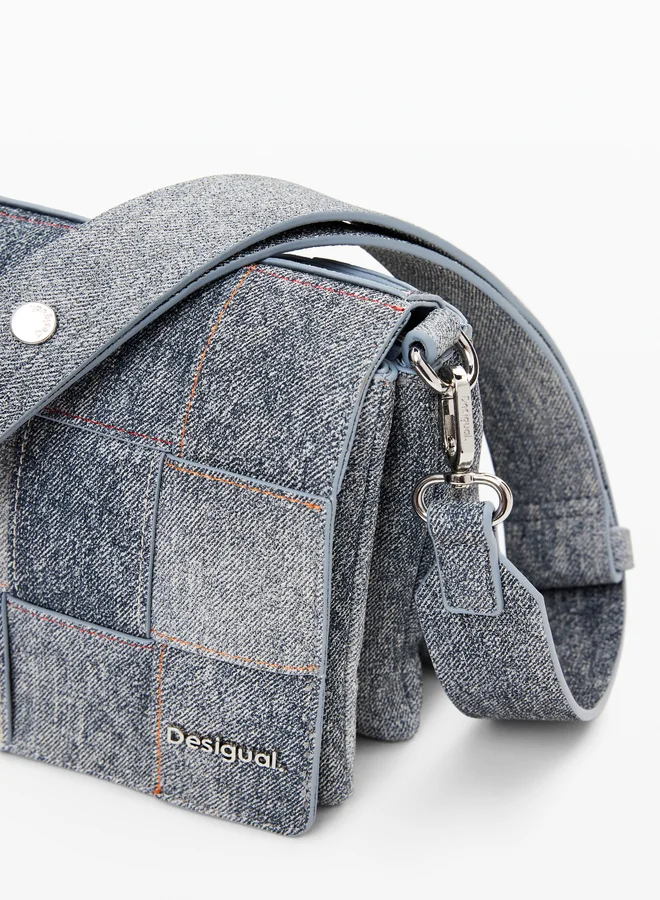 DESIGUAL BRAIDED DENIM EFFECT BAG