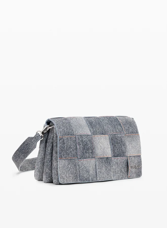 DESIGUAL BRAIDED DENIM EFFECT BAG