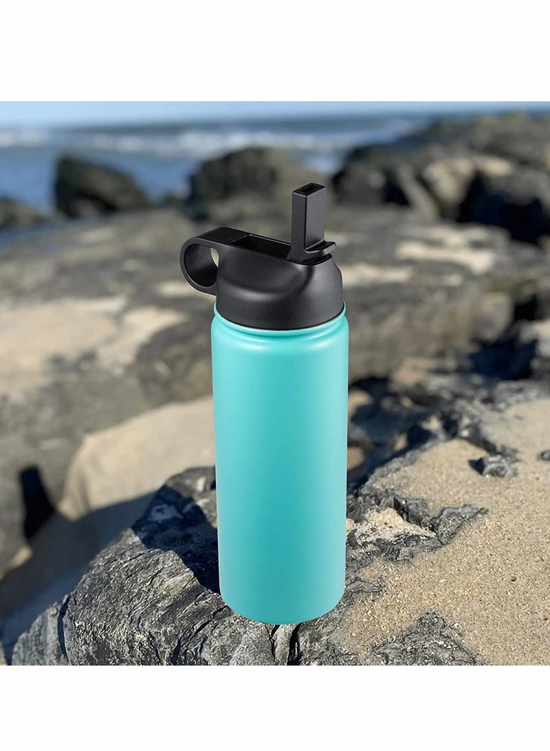 Excefore Lid Suitable For Hydro Flask,Straw Cap Wide-Mouth Water Bottle 18 32 40 Ounces (About 1.18 Liters) Wide Mouth, Straw Top Cap Replacement Cap (With 2 Straws And 1 Brush) - Image 4