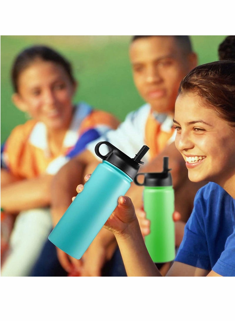 Excefore Lid Suitable For Hydro Flask,Straw Cap Wide-Mouth Water Bottle 18 32 40 Ounces (About 1.18 Liters) Wide Mouth, Straw Top Cap Replacement Cap (With 2 Straws And 1 Brush) - Image 2