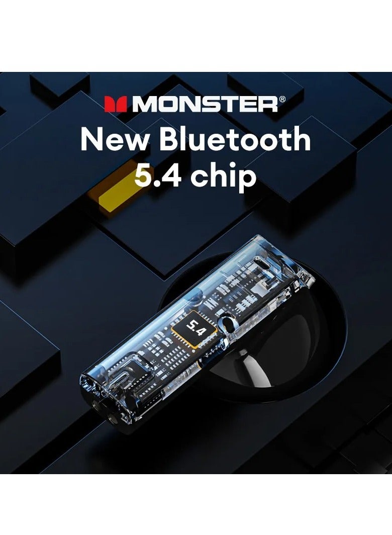 Monster XKT23 Wireless Earphones, Comfortable And Lightweight HD Voice Portable Headset, Super Bass Robot Design Hifi Stereo Low Game Latency Earbuds With Mic, (Black) - Image 2