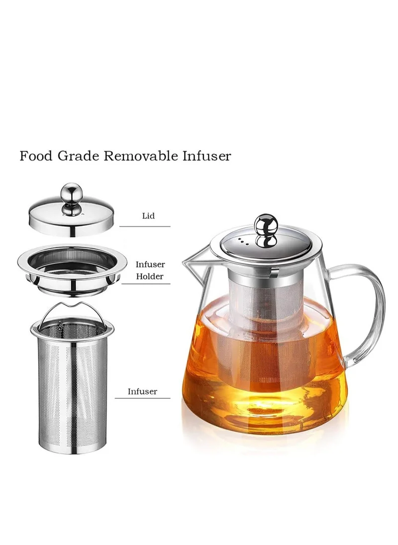 1Chase Borosilicate Glass Teapot with Infuser 950 ML