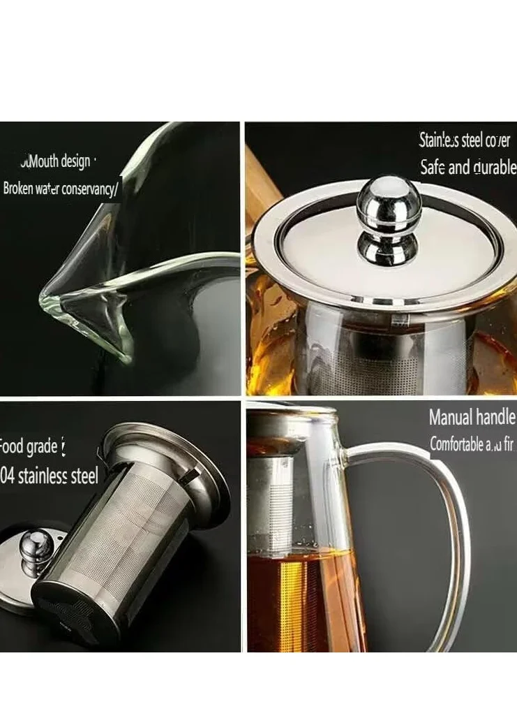 1Chase Borosilicate Glass Teapot with Infuser 950 ML