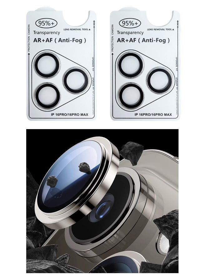 2 Pack iPhone 16 Pro Max Camera Lens Protector HD Anti-Glare Scratch-Resistant Sliver - Image 1