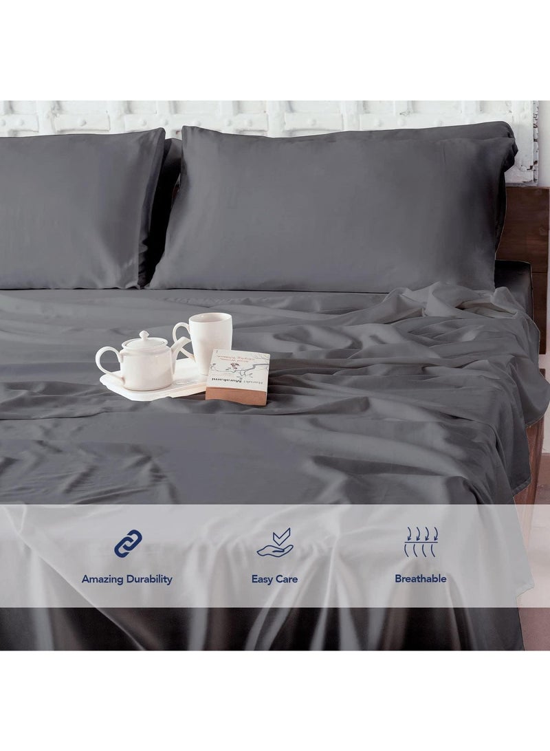 Y&D Bed Sheets 274cm * 259cm Bed Hat 198cm * 203cm 35cm Pillowcase 51cm * 101cm * 2 Plain Bedding 4-piece Set  - Image 4
